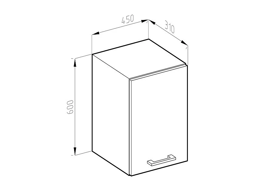 Armario colgante hormigón 45x31x60 r-line