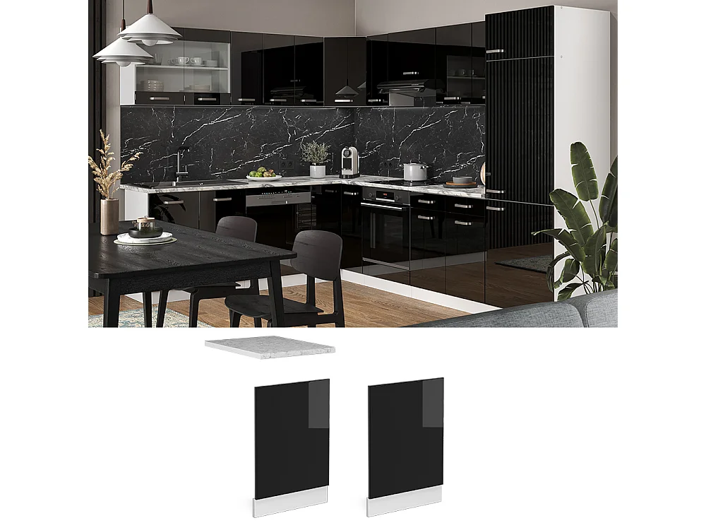 Façade noir haute brillance 45x1.6x57.2 r-line