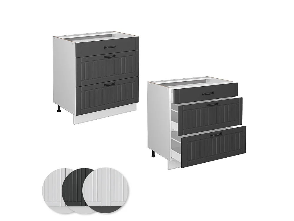 Kitchen base cabinet anthracite country house 80x51.6x82 fame-line