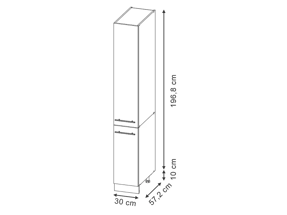 Meuble haute de cuisine gris foncé 30x58x206.8 fame-line