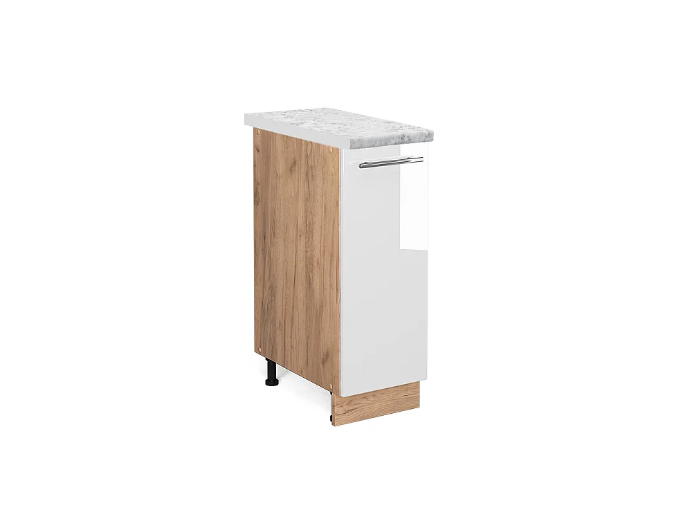 Meuble de cuisine blanc haute brillance 30x60x82 fame-line