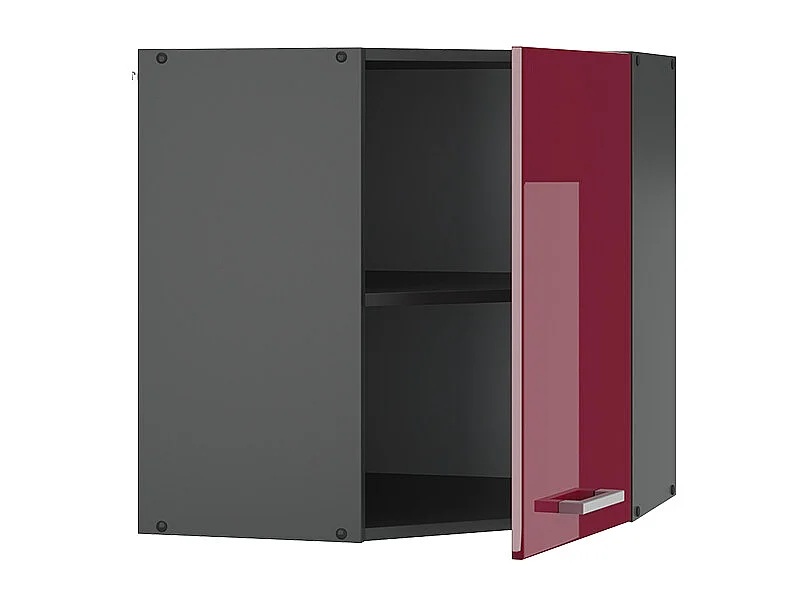 Armario colgante de esquina rojo de alto brillo 57x34.1x60 r-line
