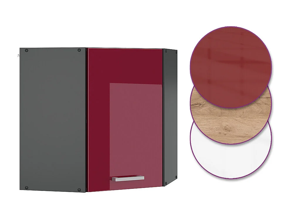 Elément haut de cuisine rouge brillant 57x34.1x60 r-line