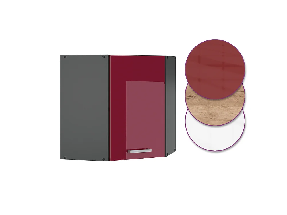 Elément haut de cuisine rouge brillant 57x34.1x60 r-line