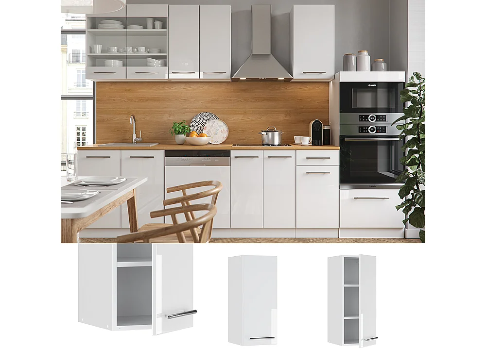 Armario colgante blanco alto brillo 30x34.1x72 fame-line