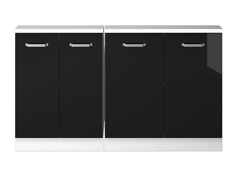 Armario de cocina para techo inclinado negro brillo intenso 140x46x81.6 r-line