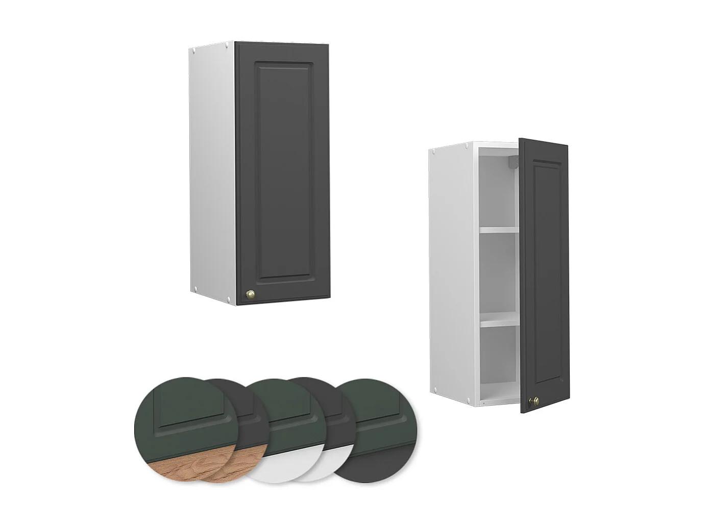 Elément haut de cuisine anthracite-or 30x34.1x72 fame-line