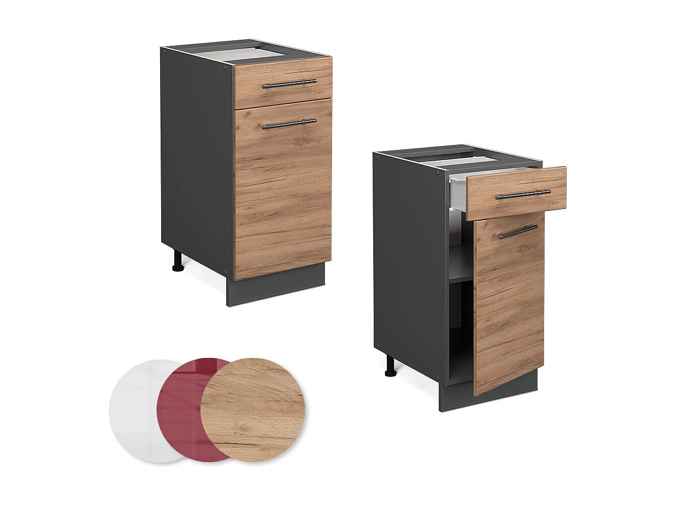 Mueble bajo de cocina roble dorado 40x60x82 fame-line