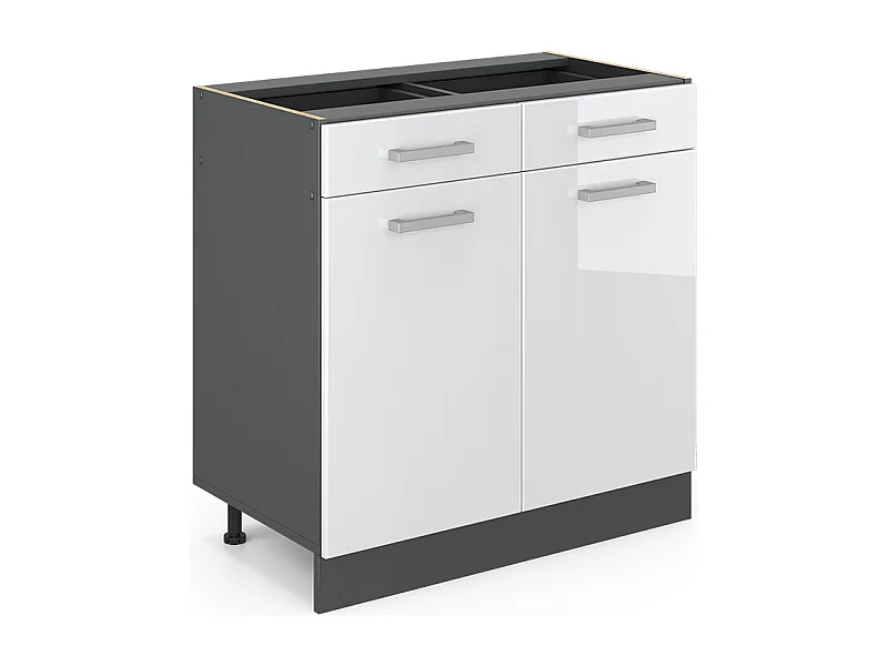 Meuble cuisine blanc haute brillance 80x46x81.6 r-line