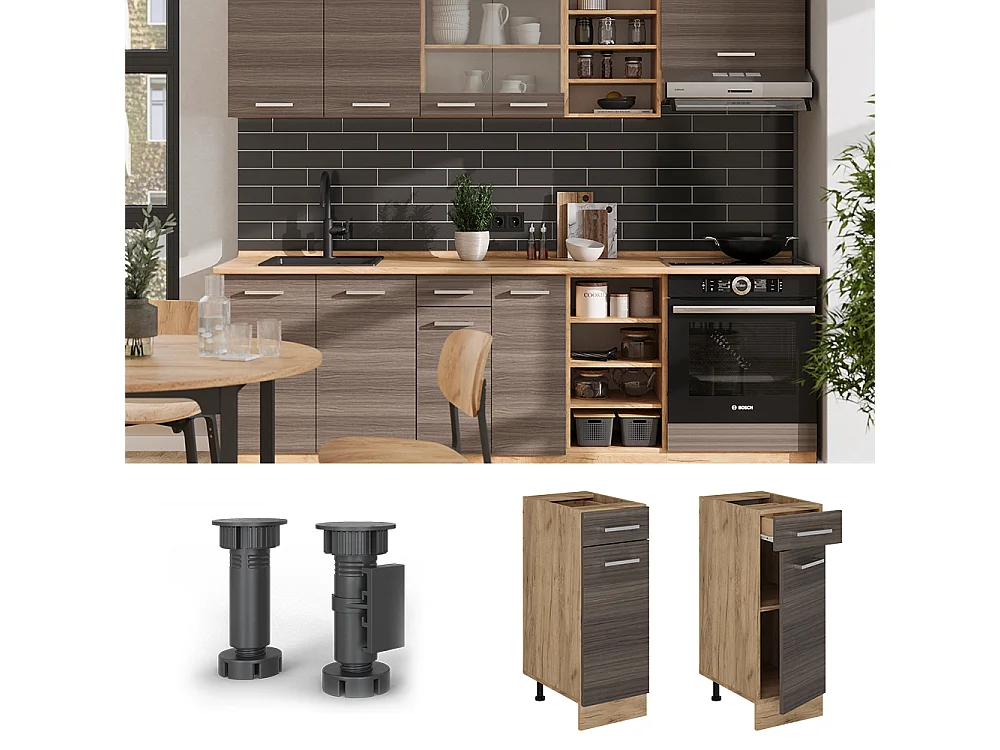 Mueble bajo de cocina gris noble 30x60x81.6 r-line