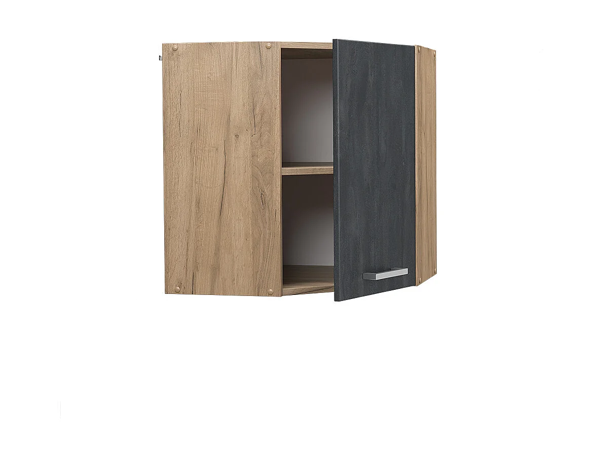 Armario colgante de esquina hormigón negro 57x34.1x60 r-line