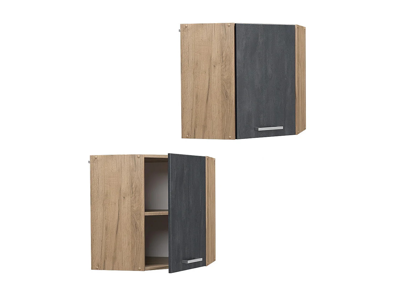 Armario colgante de esquina hormigón negro 57x34.1x60 r-line