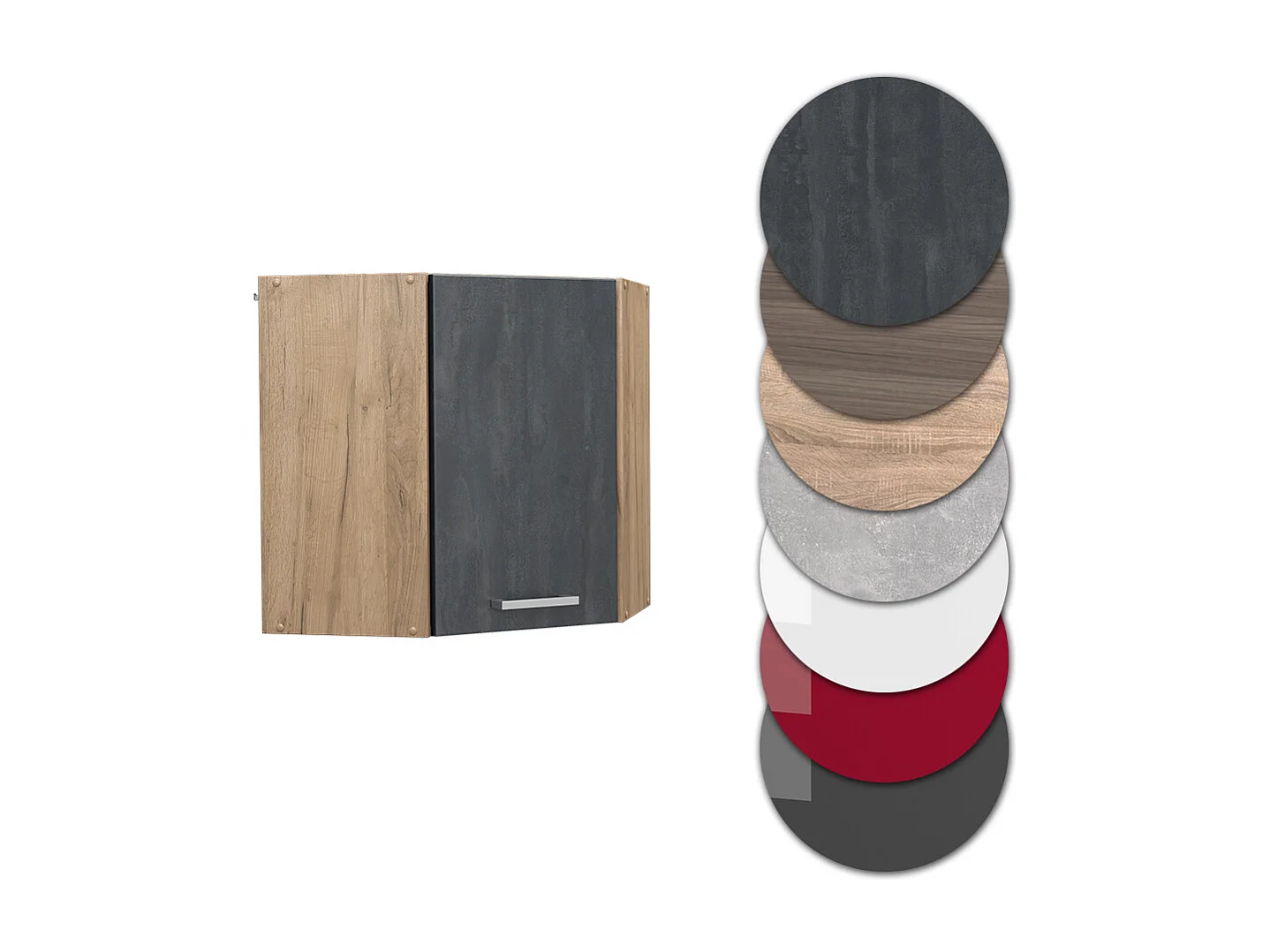 Armario colgante de esquina hormigón negro 57x34.1x60 r-line