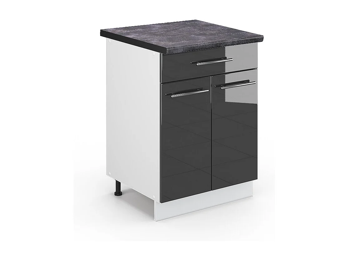 Mobiletto base per cucina antracite lucido 60x60x82 fame-line