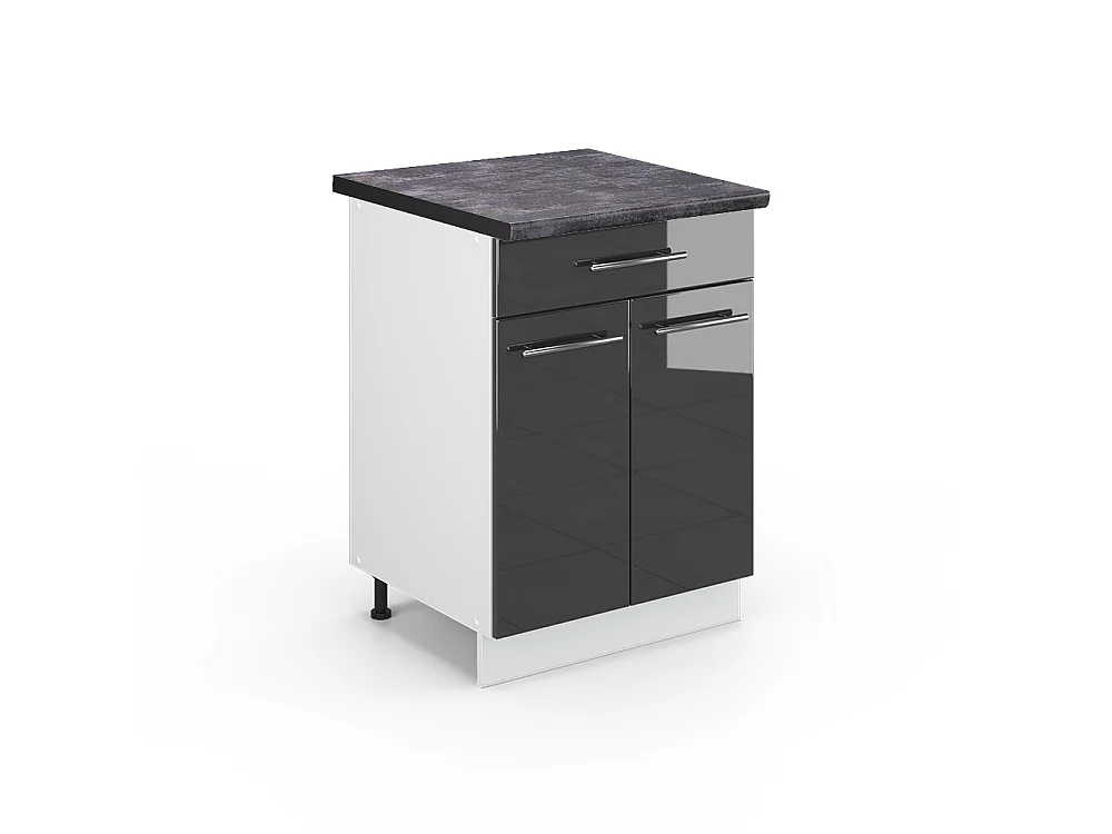 Meuble cuisine anthracite haute brillance 60x60x82 fame-line