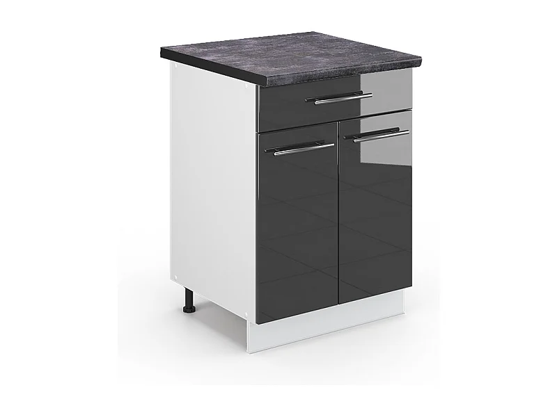 Meuble cuisine anthracite haute brillance 60x60x82 fame-line