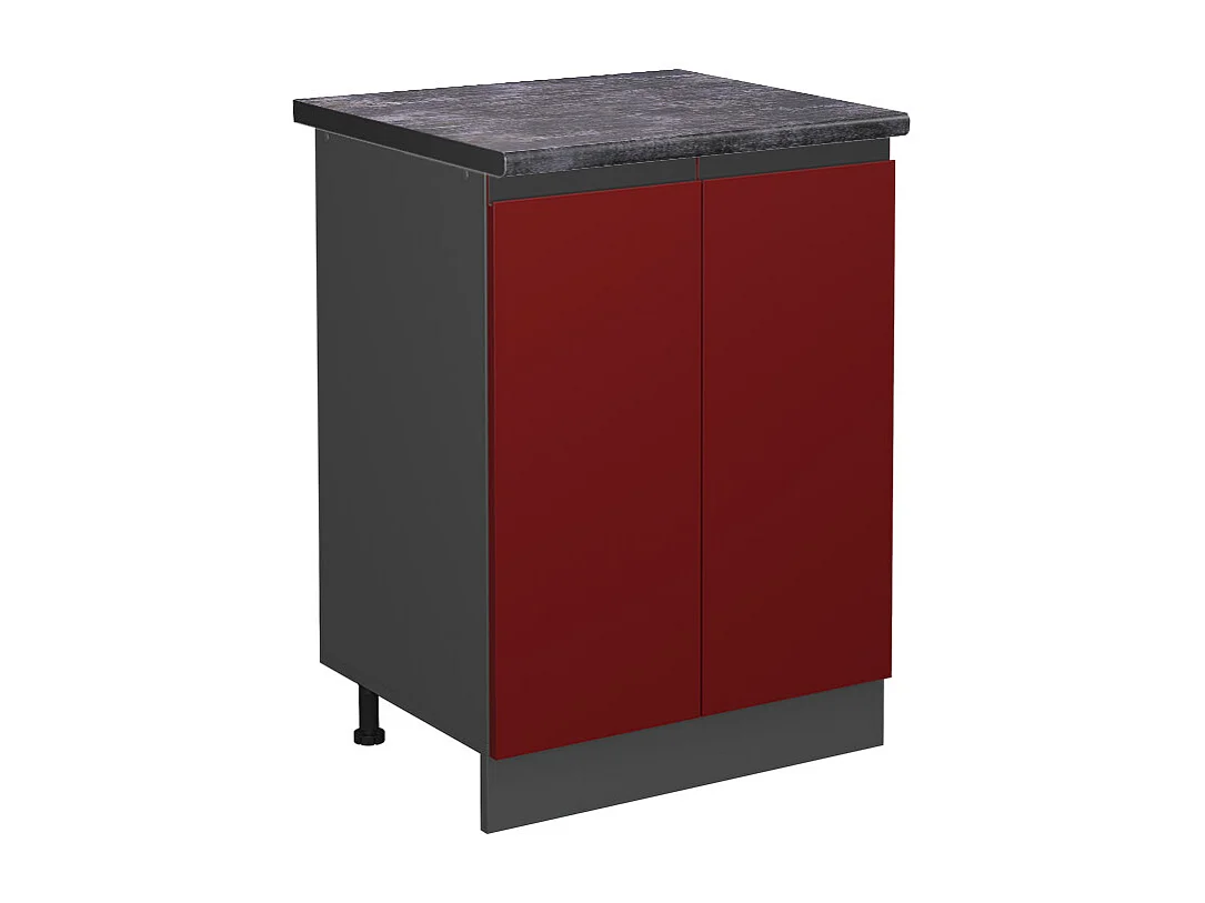 Meuble bas de cuisine rouge 60x60x81.6 r-line