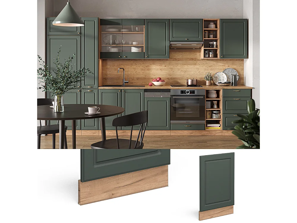 Panel frontal verde dorado casa de campo 45x1.6x67.4 fame-line