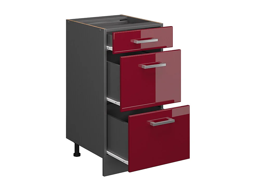 Mueble bajo de cocina rojo de alto brillo 40x46x81.6 r-line