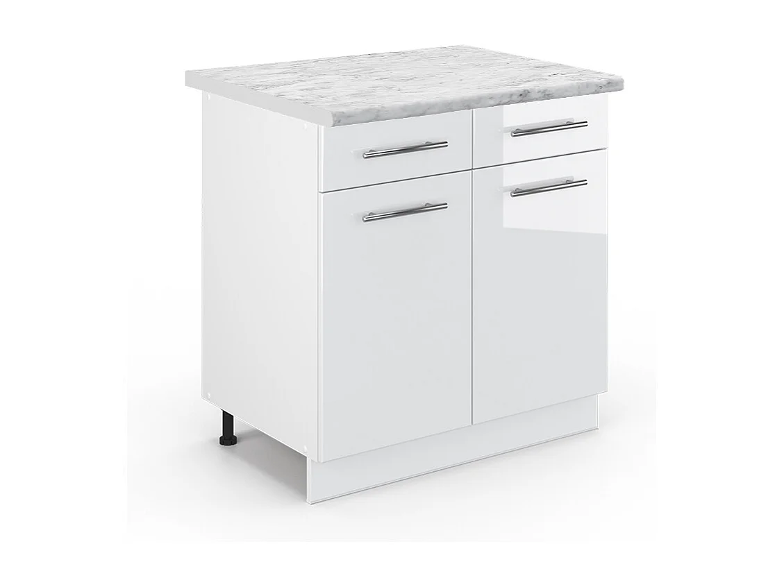 Mueble bajo de cocina blanco alto brillo 80x60x82 fame-line