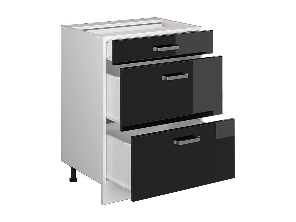 Mueble bajo de cocina negro brillo intenso 60x46x81.6 r-line