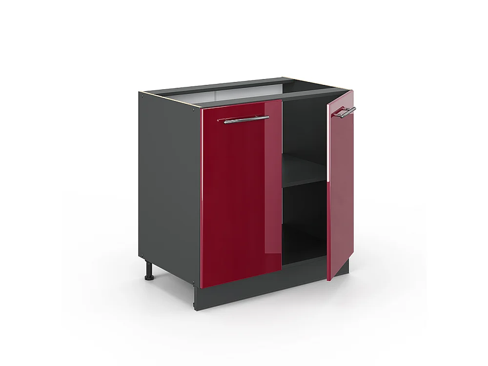 Kitchen base cabinet bordeaux high gloss/anthracite 80x51.6x82 fame-line