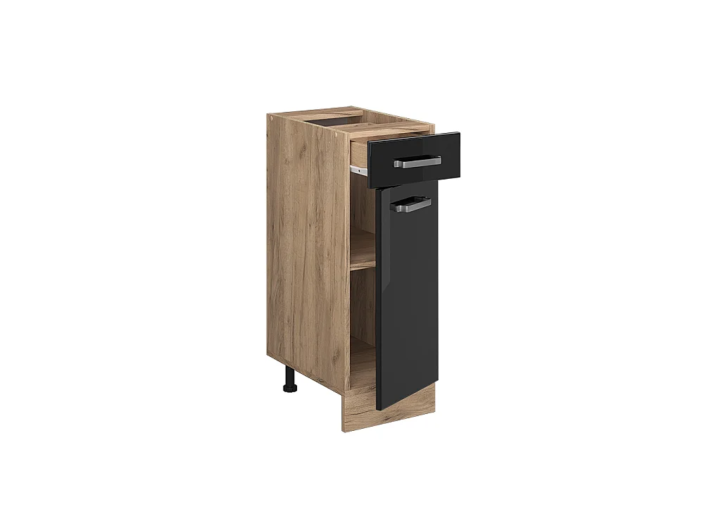 Kitchen base cabinet black high gloss 30x60x81.6 r-line