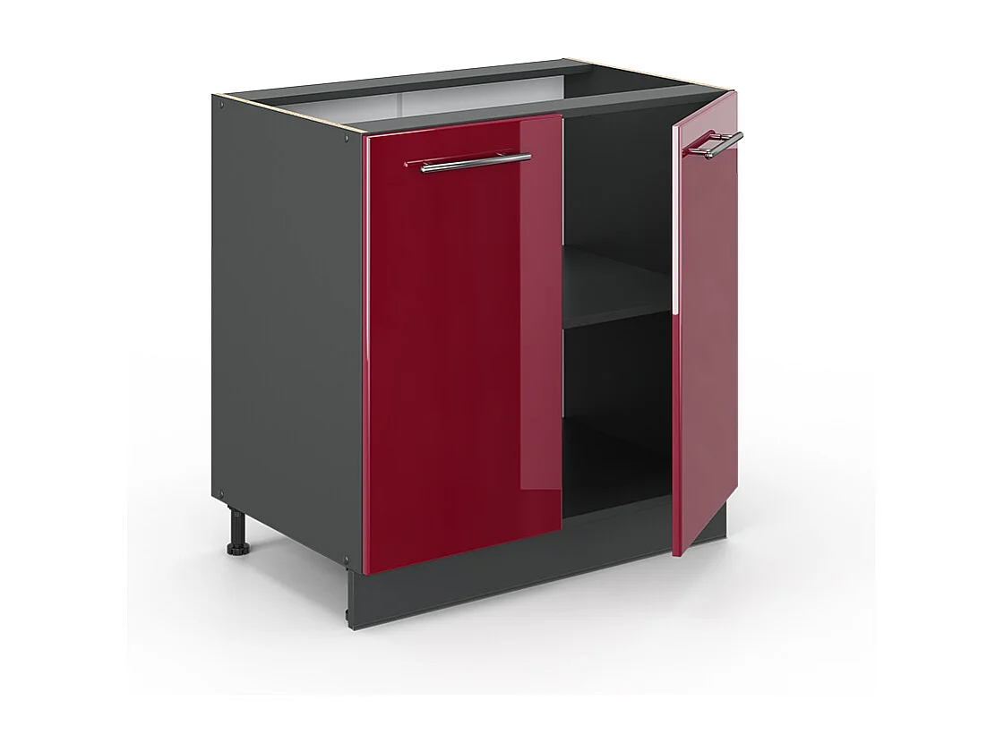 Spülenunterschrank bordeaux hochglanz 80x60x82 fame-line