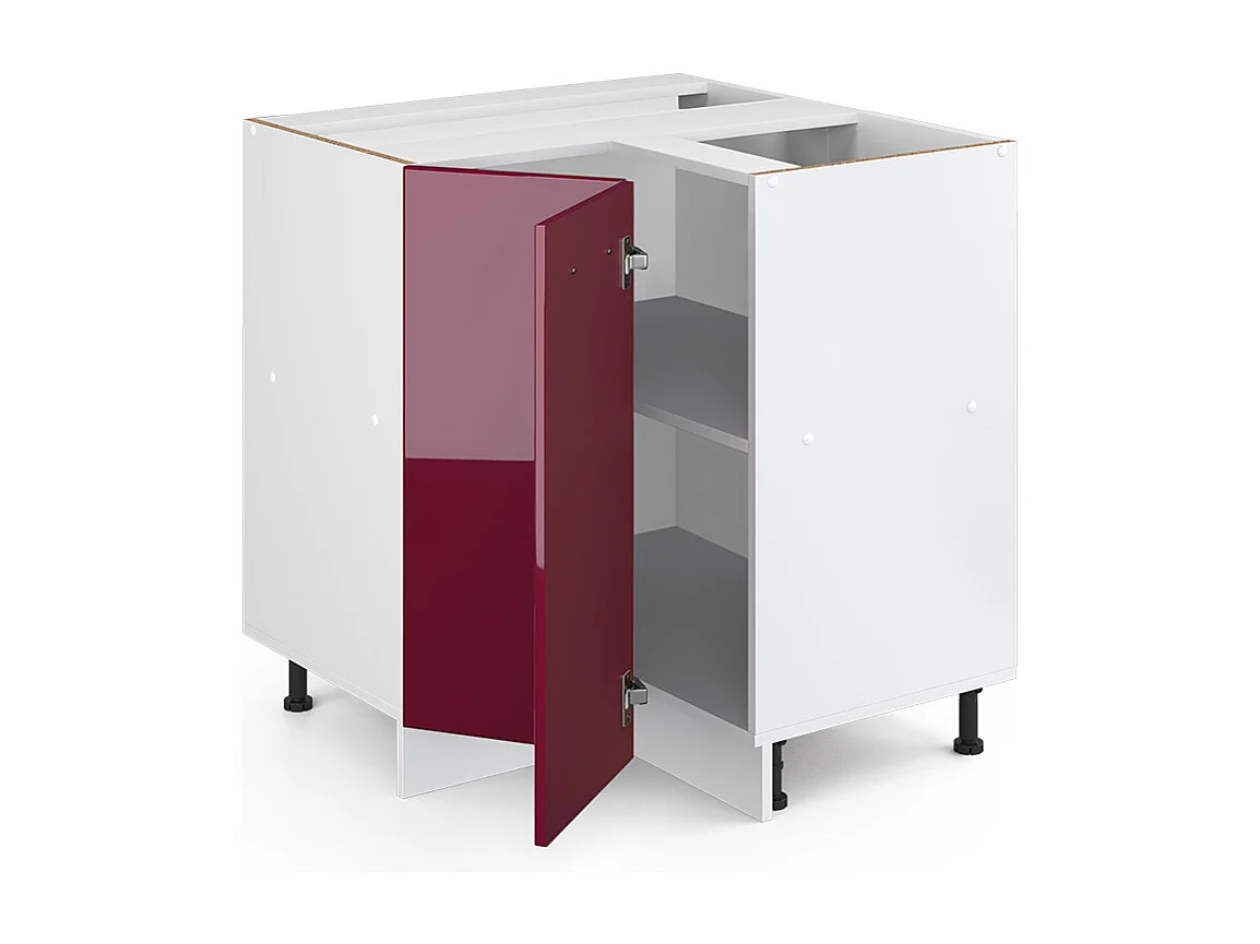 Armario de esquina rojo de alto brillo 75.6x60x81.6 r-line