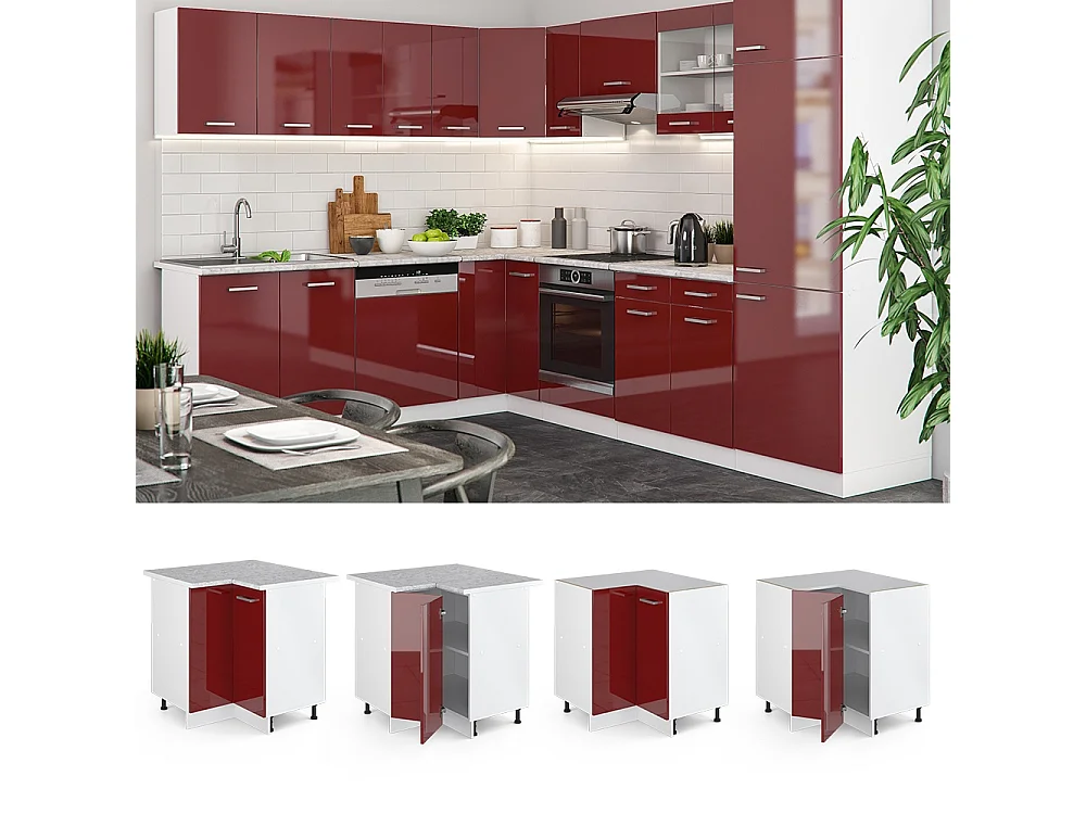 Meuble dangle rouge brillant 75.6x60x81.6 r-line