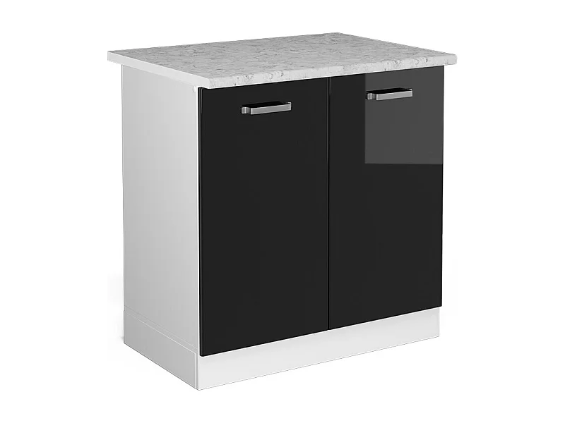 Armario bajo para fregadero negro brillo intenso 80x60x81.6 r-line