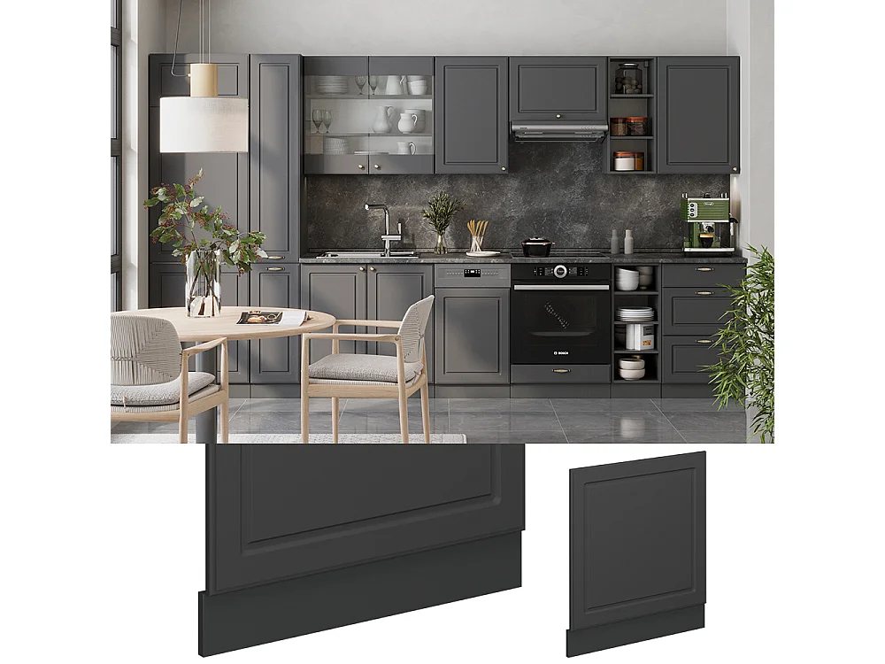 Panel frontal antracita-oro landhaus 60x1.6x67.4 fame-line