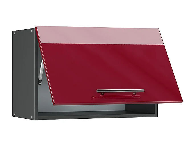 Elément haut de cuisine rouge bordeaux haute brillance 60x34.1x40 fame-line