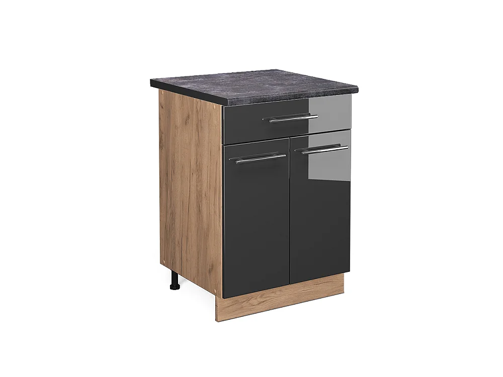 Keukenonderkast antraciet hoogglans 60x60x82 fame-line