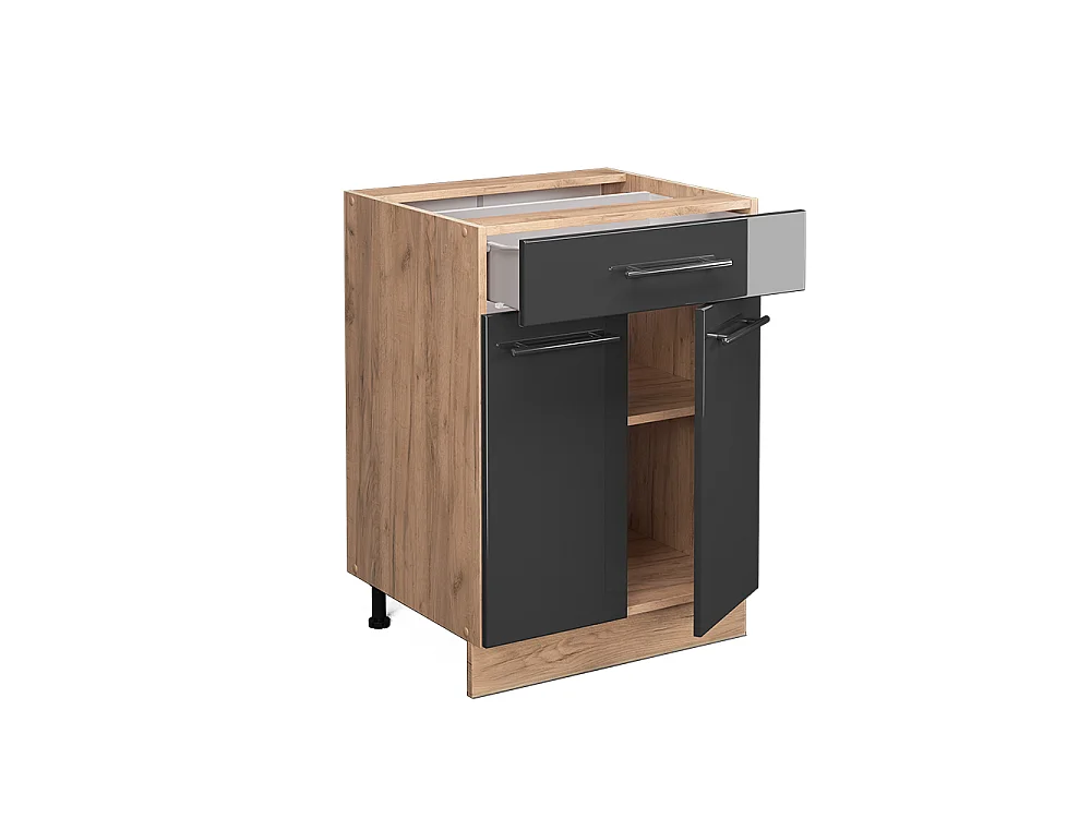 Keukenonderkast antraciet hoogglans 60x60x82 fame-line