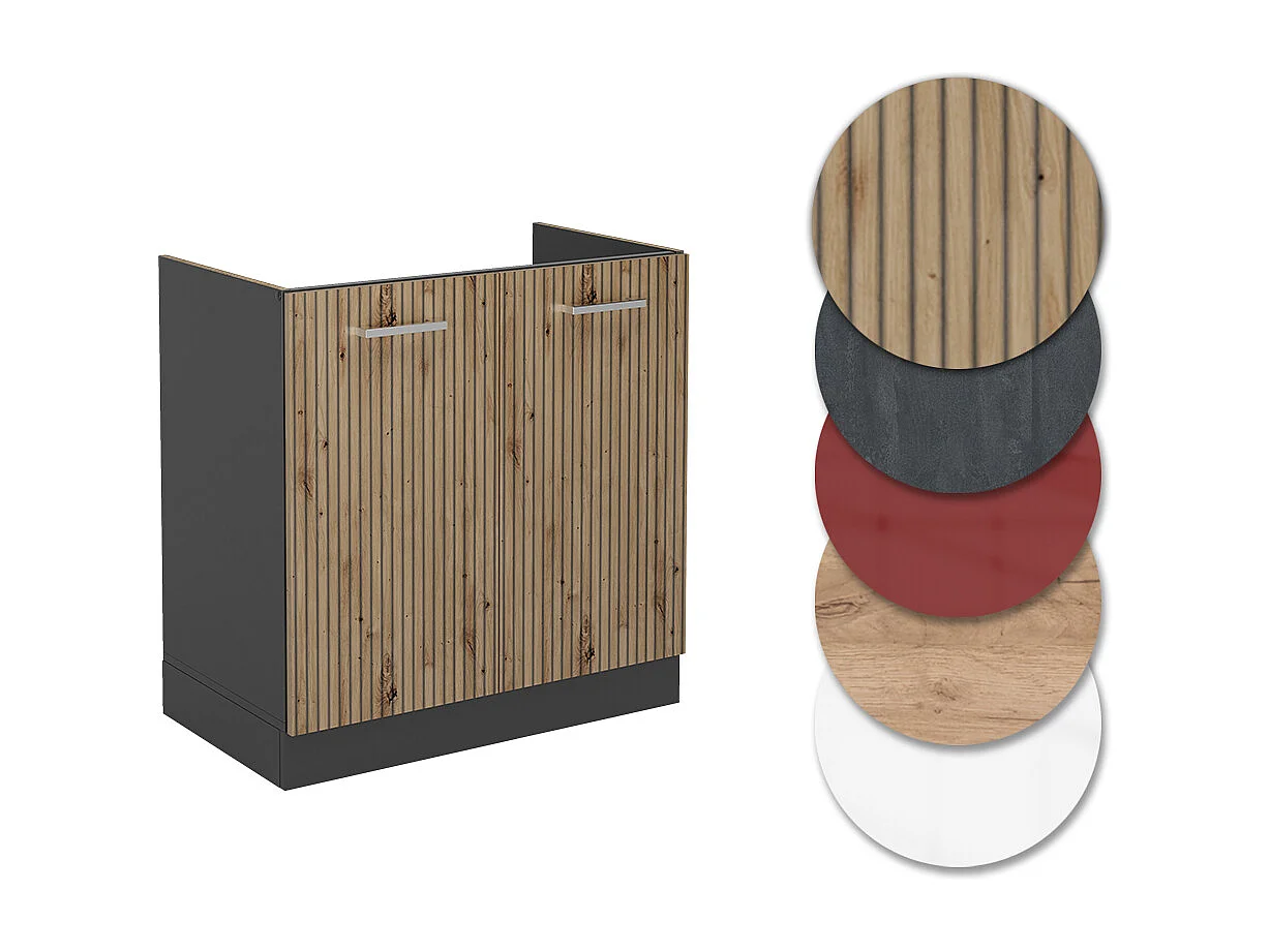 Mobile lavello cucina rovere artigianale 80x60x81.6 r-line