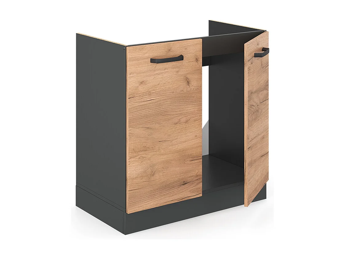 Spülenunterschrank goldkraft eiche 80x60x81.6 r-line