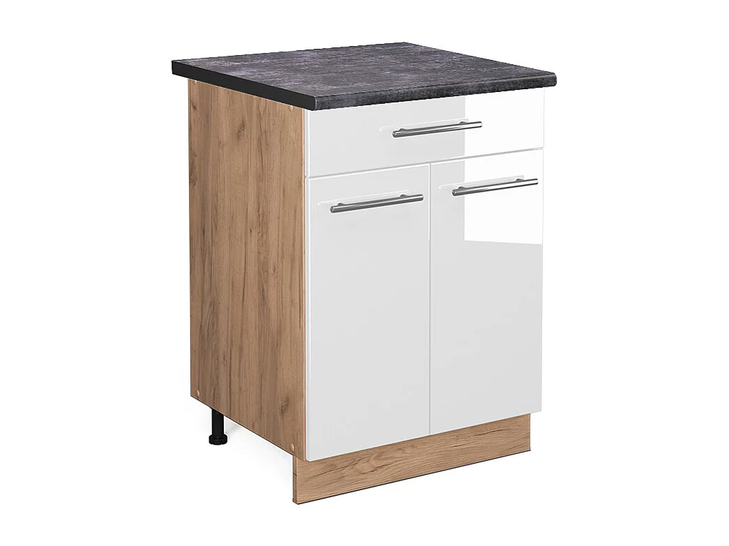 Mueble bajo de cocina blanco alto brillo 60x60x82 fame-line