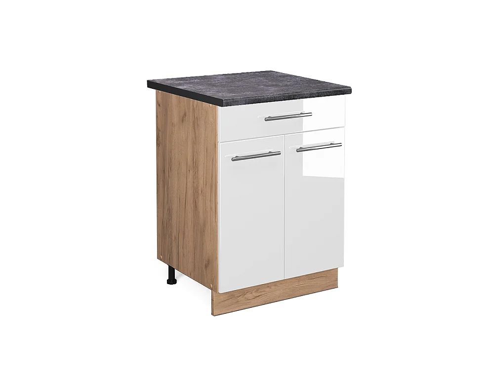 Meuble cuisine blanc haute brillance 60x60x82 fame-line