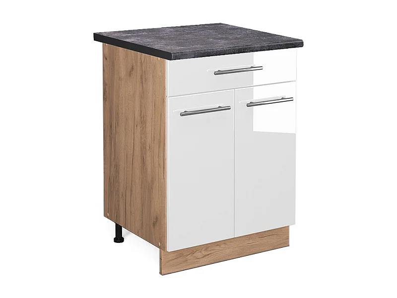 Meuble cuisine blanc haute brillance 60x60x82 fame-line