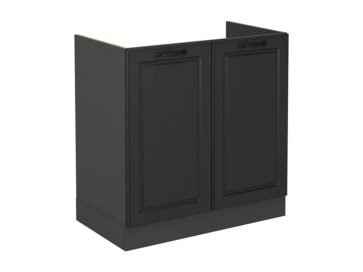Meuble bas sous-évier anthracite campagne 80x46x81.6 r-line