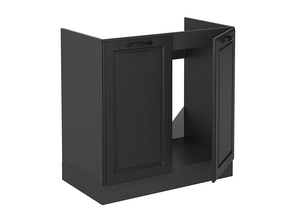 Meuble bas sous-évier anthracite campagne 80x46x81.6 r-line