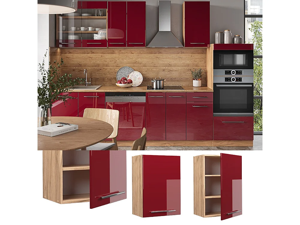 Wall cabinet bordeaux high gloss 50x34.1x72 fame-line