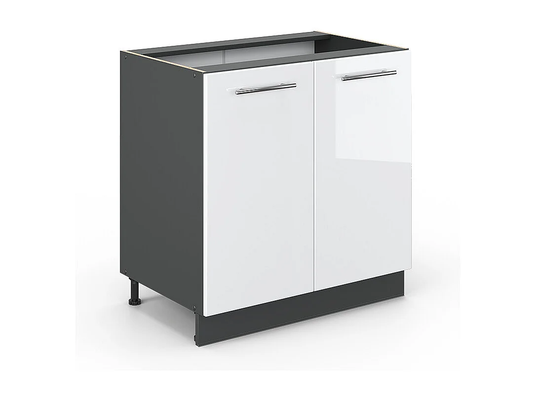 Armario bajo para fregadero blanco alto brillo 80x51.6x82 fame-line