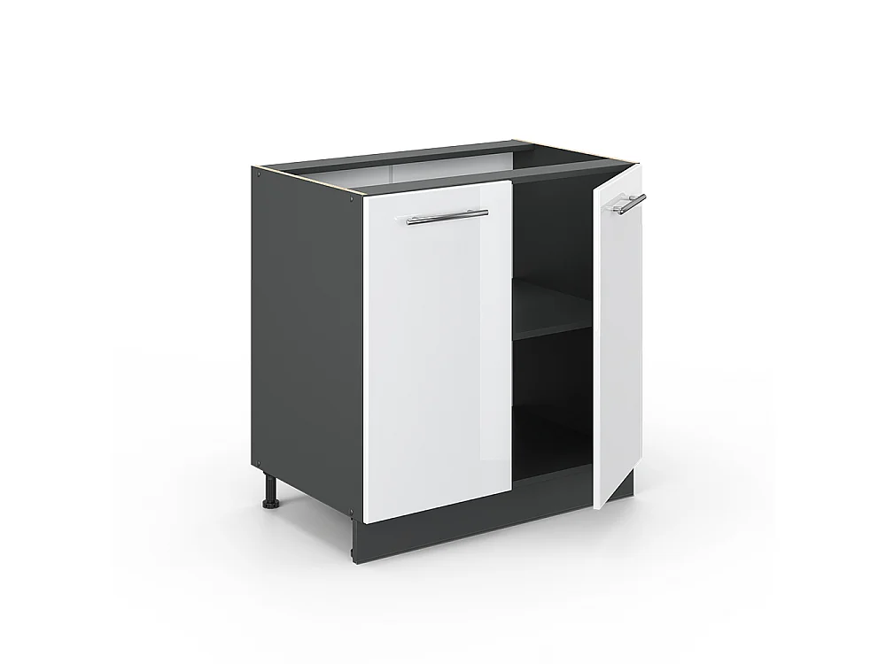 Keukenonderkast wit hoogglans/antraciet 80x51.6x82 fame-line
