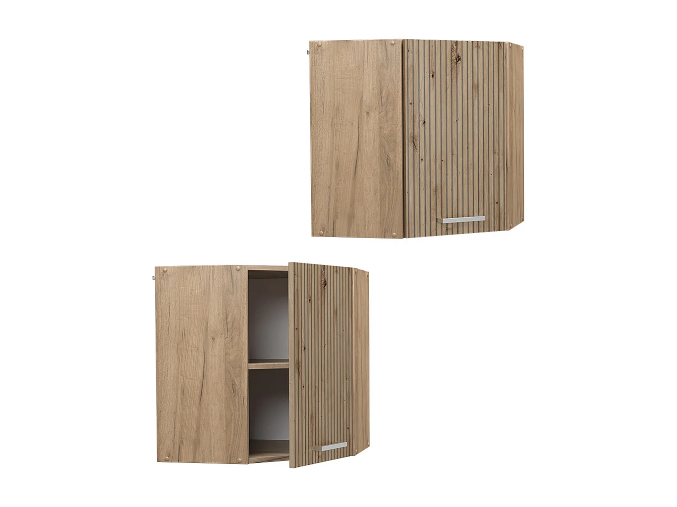 Armario colgante de esquina roble artesanal 57x34.1x60 r-line