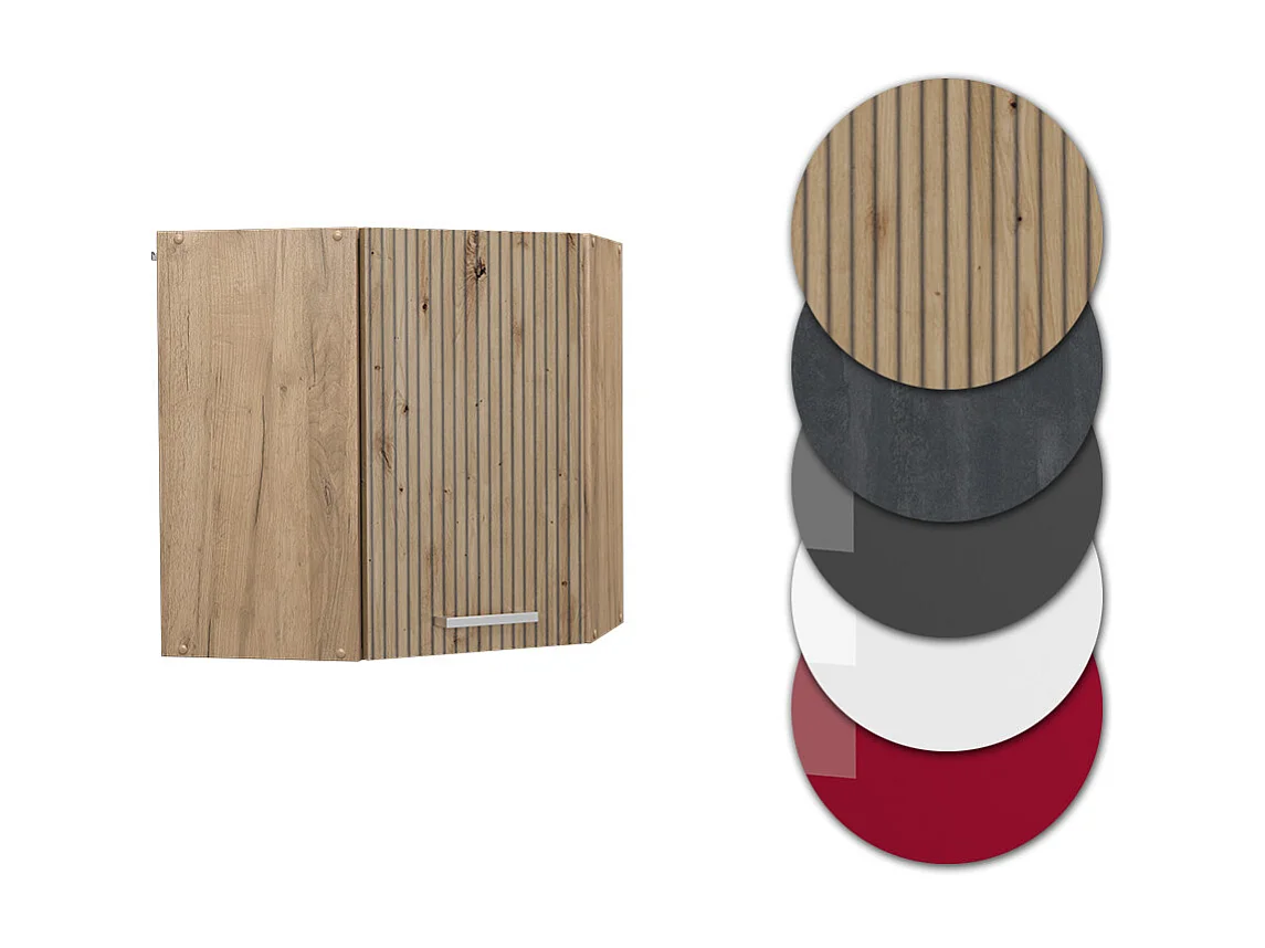 Armario colgante de esquina roble artesanal 57x34.1x60 r-line
