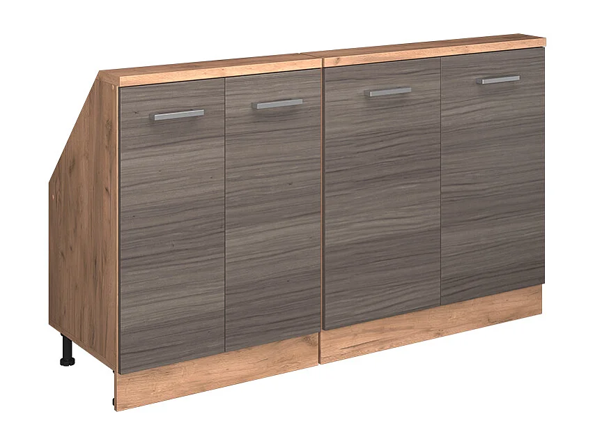 Armario de cocina para techo inclinado gris noble 140x46x81.6 r-line