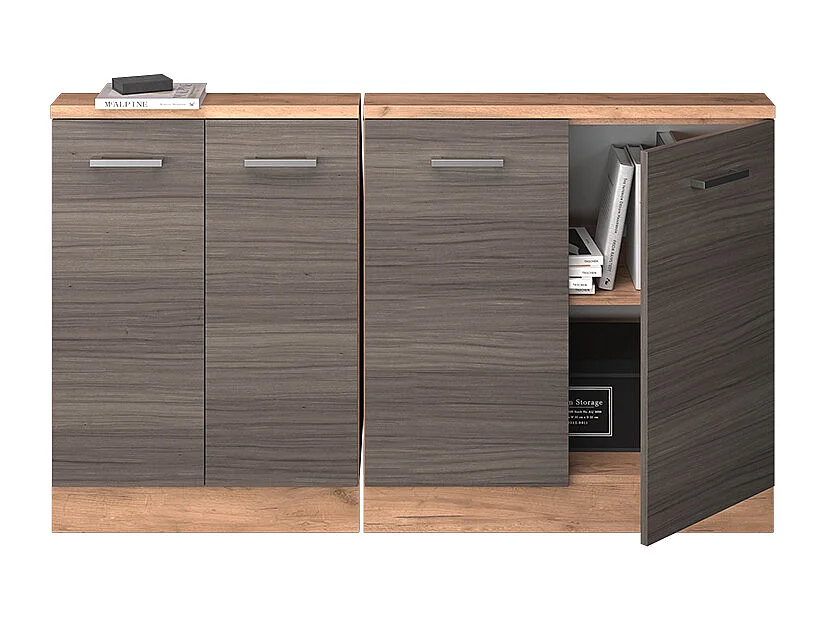 Armario de cocina para techo inclinado gris noble 140x46x81.6 r-line