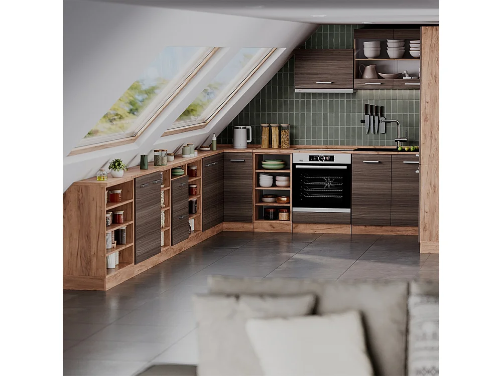 Meuble sous pente gris noble 140x46x81.6 r-line